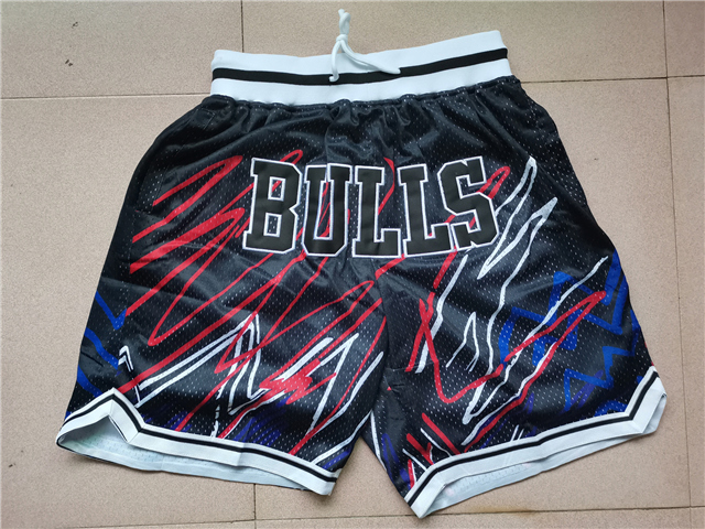 Chicago Bulls Just Don "Bulls" Black Sublimated Basketball Shorts - Click Image to Close