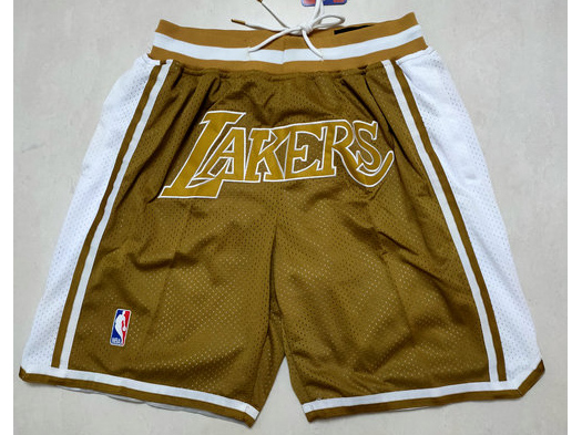 Los Angeles Lakers Just Don Lakers Brown Basketball Shorts - Click Image to Close