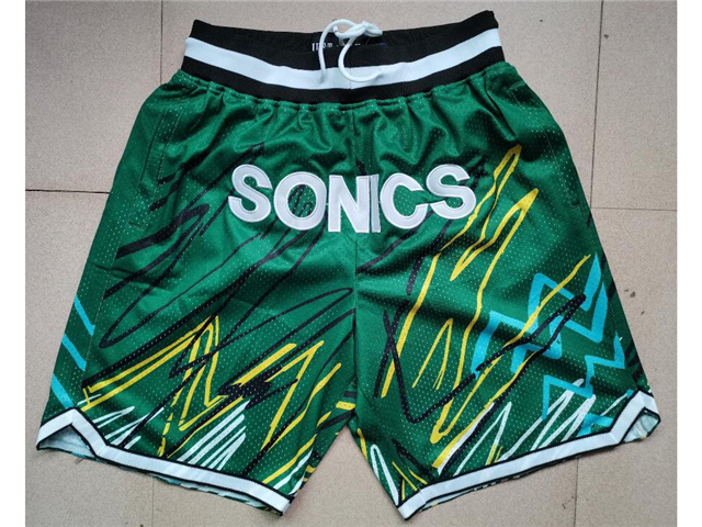 Seattle SuperSonics Just Don Sonics Green Sublimated Basketball Shorts ...