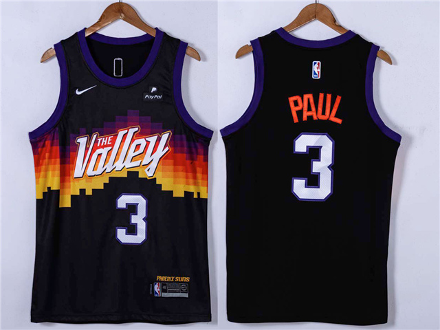 Phoenix Suns #3 Chris Paul 2020-21 Black City Edition Swingman Jersey ...