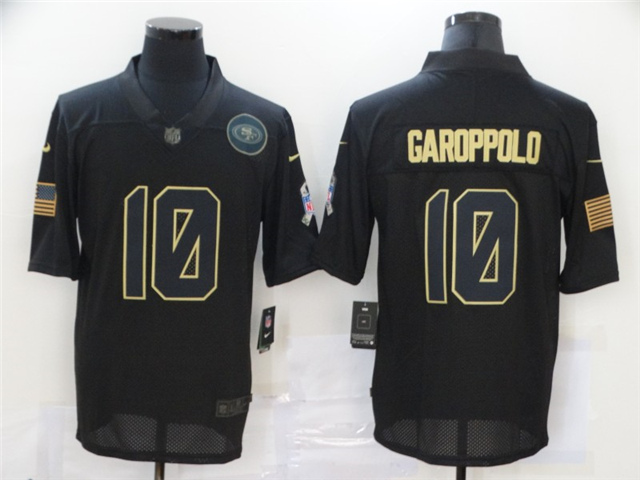 San Francisco 49ers #10 Jimmy Garoppolo 2020 Black Salute To Service Limited Jersey - Click Image to Close