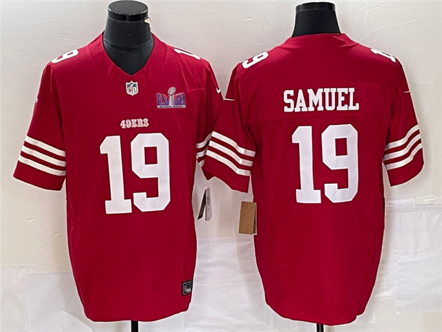 San Francisco 49ers #19 Deebo Samuel Red Super Bowl LVIII F.U.S.E. Limited Jersey - Click Image to Close