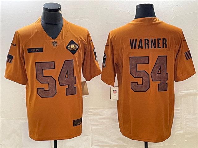 San Francisco 49ers #54 Fred Warner 2023 Brown Salute To Service Limited Jersey - Click Image to Close