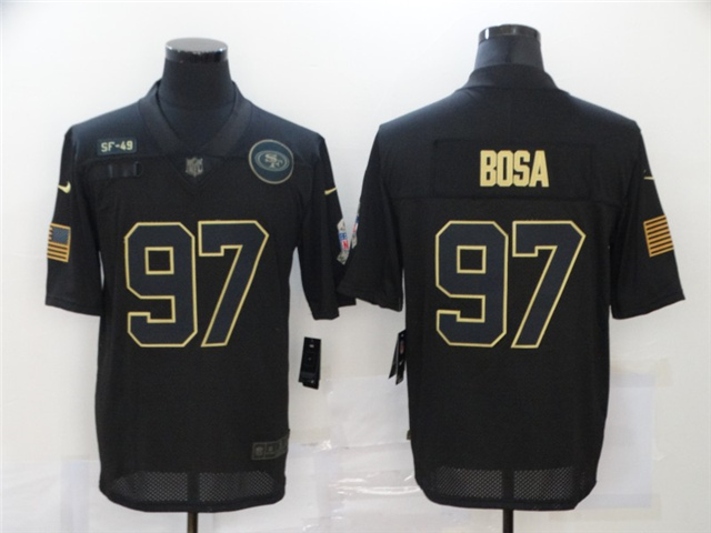San Francisco 49ers #97 Nick Bosa 2020 Black Salute To Service Limited Jersey - Click Image to Close