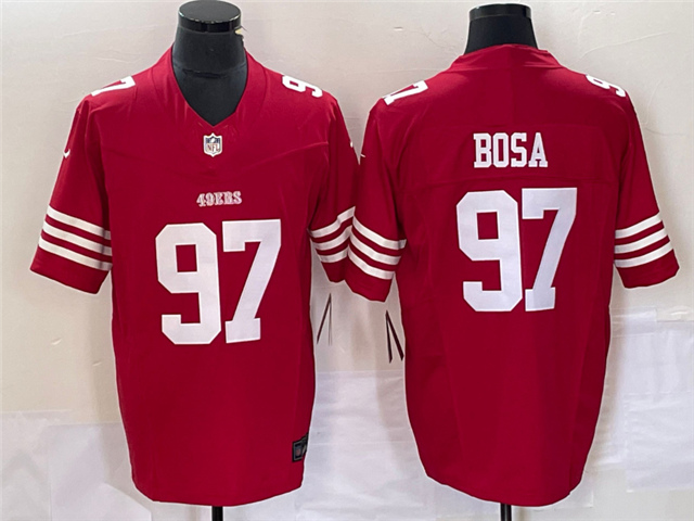 San Francisco 49ers #97 Nick Bosa Red Vapor F.U.S.E. Limited Jersey - Click Image to Close