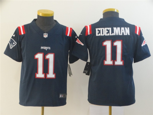 Youth New England Patriots #11 Julian Edelman Navy Vapor Limited Jersey - Click Image to Close