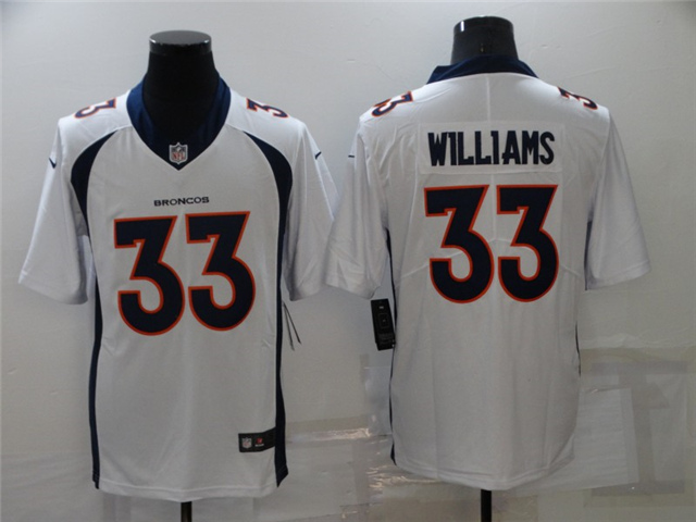 Denver Broncos #33 Javonte Williams White Vapor Limited Jersey - Click Image to Close