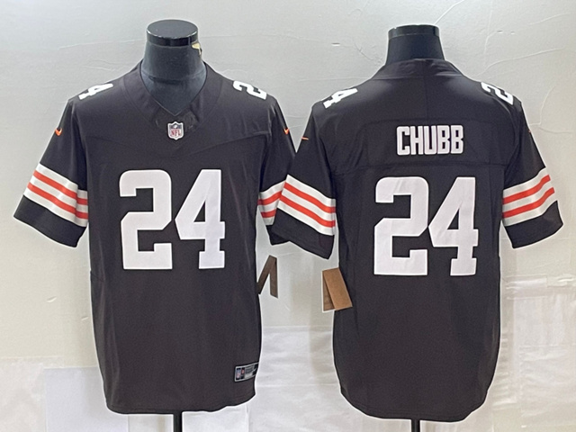 Cleveland Browns #24 Nick Chubb Brown Vapor Limited Jersey - Click Image to Close