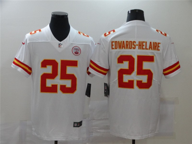 Kansas City Chiefs #25 Clyde Edwards-Helaire White Vapor Limited Jersey - Click Image to Close