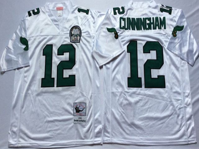 Philadelphia Eagles #12 Randall Cunningham 1992 Throwback White Jersey