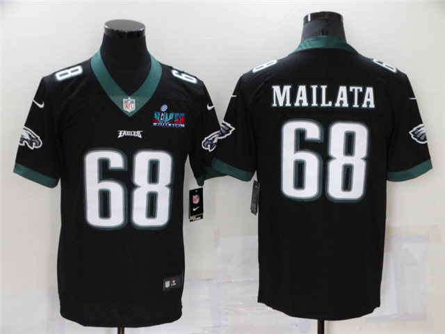 Philadelphia Eagles #68 Jordan Mailata Black Super Bowl LVII Limited Jersey - Click Image to Close