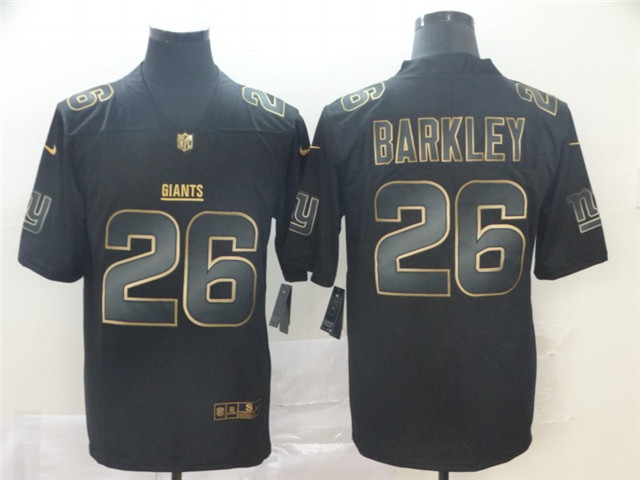 New York Giants #26 Saquon Barkley Black Gold Vapor Limited Jersey - Click Image to Close