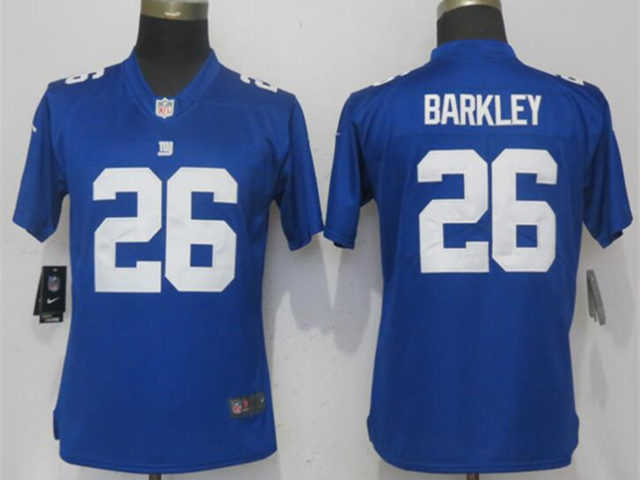 Women's New York Giants #26 Saquon Barkley Blue Vapor Limited Jersey - Click Image to Close