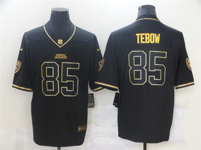 Jacksonville Jaguars #85 Tim Tebow Black Gold Vapor Limited Jersey - Click Image to Close