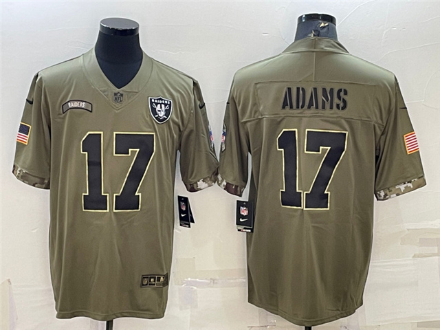 Las Vegas Raiders #17 Davante Adams 2022 Olive Salute To Service Limited Jersey - Click Image to Close