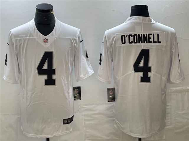 Las Vegas Raiders #4 Aidan O'Connell White Vapor Limited Jersey - Click Image to Close