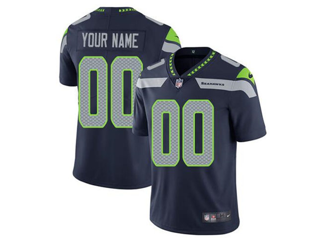 Seattle Seahawks #00 Blue Vapor Limited Custom Jersey - Click Image to Close