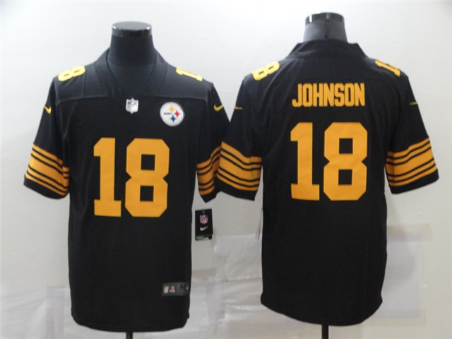 Pittsburgh Steelers #18 Diontae Johnson Color Rush Black Limited Jersey - Click Image to Close