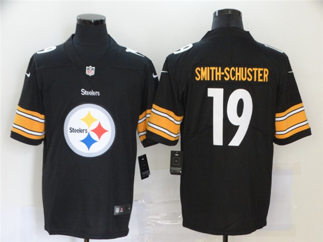 Pittsburgh Steelers #19 JuJu Smith-Schuster Black Team Big Logo Vapor Limited Jersey - Click Image to Close