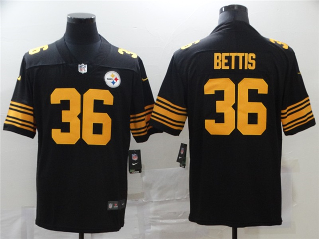 Pittsburgh Steelers #36 Jerome Bettis Black Color Rush Limited Jersey - Click Image to Close