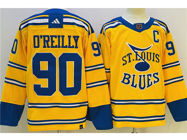 St. Louis Blues #90 Ryan O'Reilly Yellow 2022/23 Reverse Retro Jersey - Click Image to Close