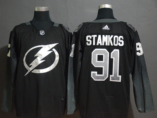 Tampa Bay Lightning #91 Steven Stamkos Alternate Black Jersey - Click Image to Close