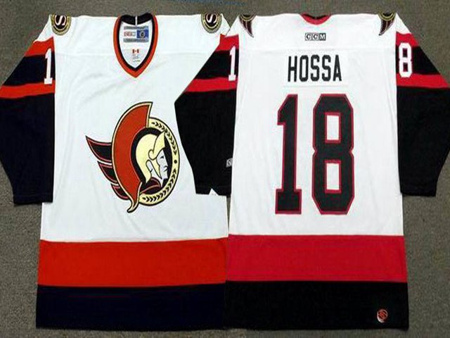 Ottawa Senators #18 Marian Hossa CCM Vintage White Jersey - Click Image to Close