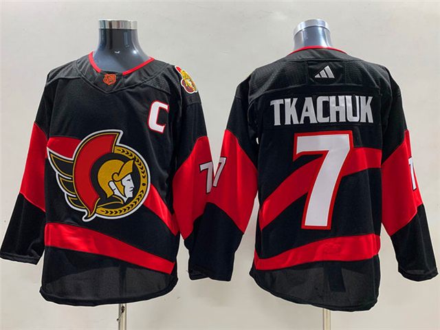 Ottawa Senators #7 Brady Tkachuk Black 2022/23 Reverse Retro Jersey - Click Image to Close