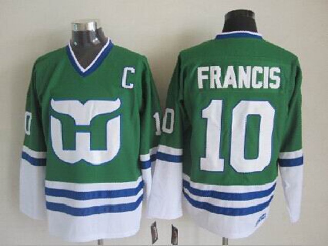 Hartford Whalers #10 Ron Francis 1989 Vintage CCM Green Jersey - Click Image to Close