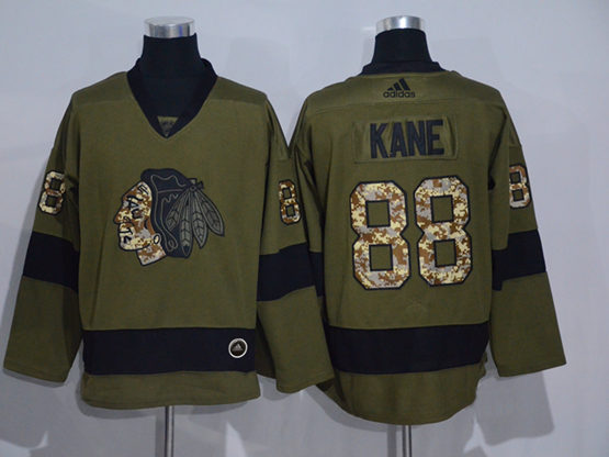 Chicago Blackhawks #88 Patrick Kane Green Adidas Jersey - Click Image to Close