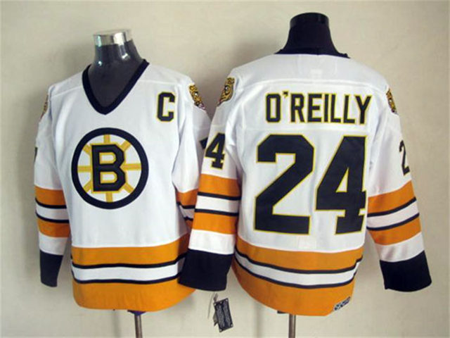 Boston Bruins #24 Terry O'Reilly 1970's Vintage CCM White Jersey - Click Image to Close
