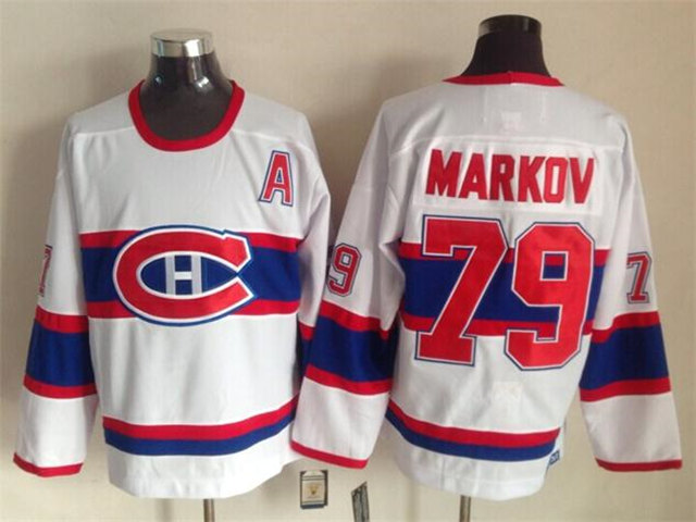 Montreal Canadiens #79 Andrei Markov 1946 CCM Vintage White Jersey - Click Image to Close