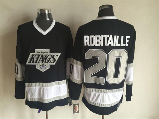 Los Angeles Kings #20 Luc Robitaille 1993 Vintage CCM Black Jersey - Click Image to Close