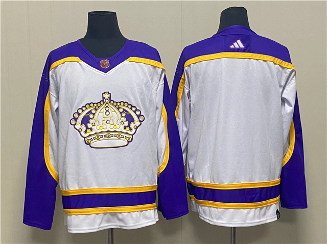 Los Angeles Kings Blank White 2022/23 Reverse Retro Jersey - Click Image to Close