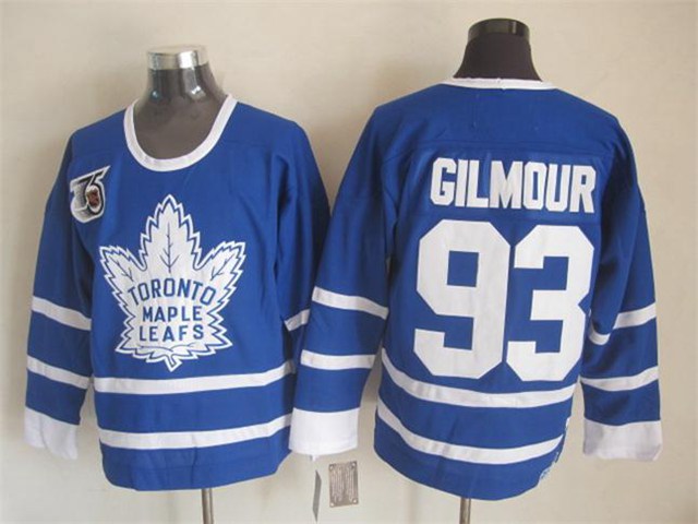 Toronto Maple Leafs #93 Doug Gilmour 1991 CCM Vintage 75th Blue Jersey - Click Image to Close