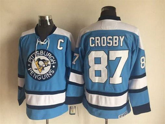 Pittsburgh Penguins #87 Sidney Crosby 1969 Vintage CCM Blue Jersey - Click Image to Close