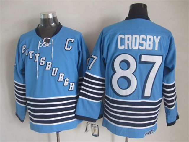 Pittsburgh Penguins #87 Sidney Crosby 1967 Vintage CCM Blue Jersey - Click Image to Close