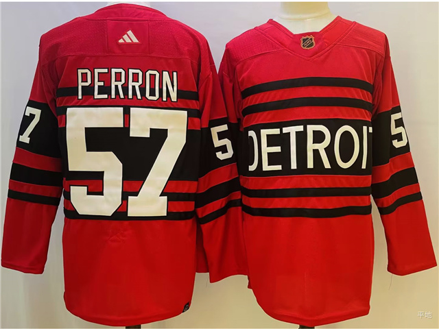 Detroit Red Wings #57 David Perron Red Reverse Retro 2.0 Jersey - Click Image to Close