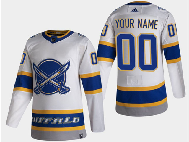 Buffalo Sabres Custom #00 White 2021 Reverse Retro Jersey|SABRES00RR21 ...