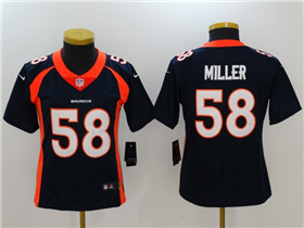 Women's Denver Broncos #58 Von Miller Navy Blue Vapor Limited Jersey
