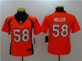 Women's Denver Broncos #58 Von Miller Orange Vapor Limited Jersey