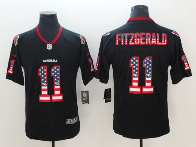 Arizona Cardinals #11 Larry Fitzgerald Usa Flag Fashion Black Vapor Limited Jersey - Click Image to Close