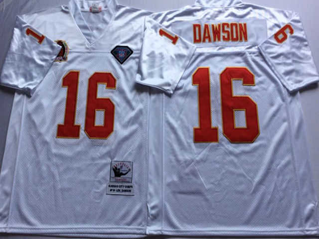 Kansas City Chiefs #16 Len Dawson 1994 Throwback White Jersey - Click Image to Close