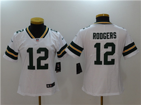 Women's Green Bay Packers #12 Aaron Rodgers White Vapor Limited Jersey