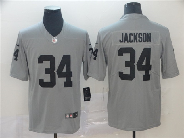 Las Vegas Raiders #34 Bo Jackson Gray Inverted Limited Jersey ...